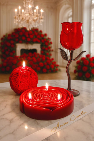 Juego de 2 copas de cristal para Rosé en color rojo - Hechas a mano 