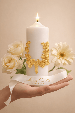 “Promise of Life” -Golden Wheat Pillar Candle is designed by Anaïs Candle