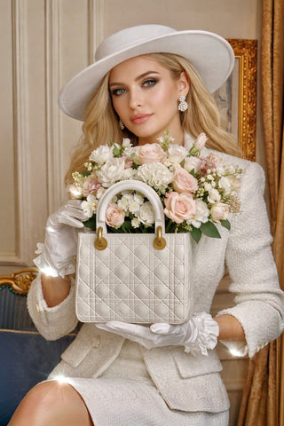 Scarlett Handbag Resin Vase in Beige