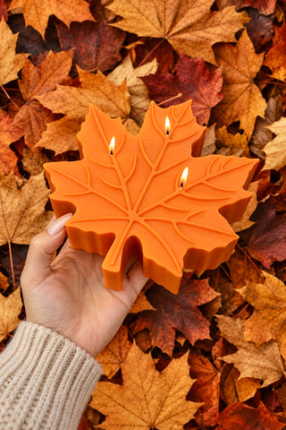 Golden Maple Leaf Candle - XL
