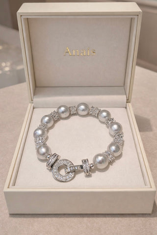 Valoria™ Genuine South Sea Near-Round Pearl Sterling Silver Bracelet