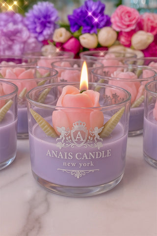 Blooming Tulip Candle features a beautiful wax tulip embedded in wax.