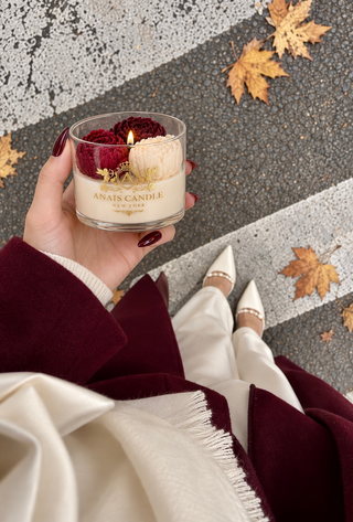Peony Bouquet Candle in Burgundy Velvet  - Limited Edition