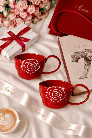 Rouge Rose Café Ceramic Cup Set of 2