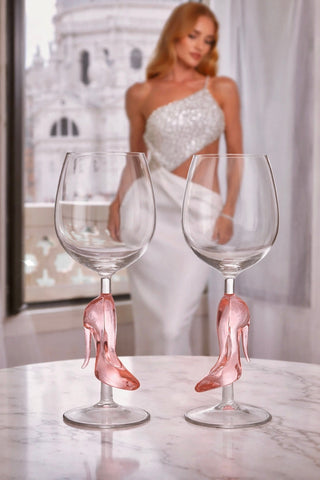 Cindarella’s Glass Slippers Wine Glasses, Set of 2