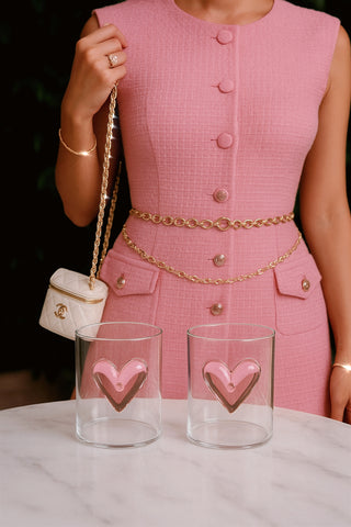 Étreinte d’Amour Heart Glass Cups Set of 2