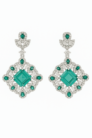 The all new Elegant Emerald Earrings available on Anaïs Accessories.