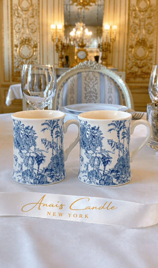 Bleu Riviera Toile Mug Set of 2