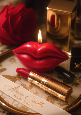 Red Lips Candle designed and handcrafted by Anaïs Candle.