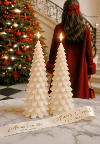 Timeless Pine Tree Candle Set of 2 - Extra Tall