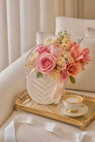 Sofia Round Handbag Resin Vase a chic gift for the interior design lover