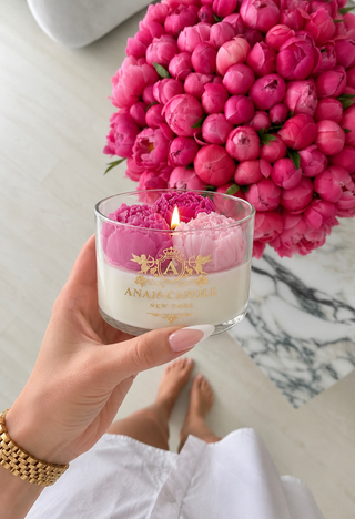 Peony Bouquet Candle in Blushing