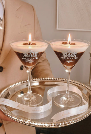 Lux Espresso Martini Candle With Crystal Glass Cup