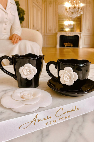 Camellia Romance Ceramic Tea/Coffee Cup Set of 2