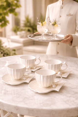 The Marée de Pearl Set of 2 is the perfect Summer vibe drinkware for any home