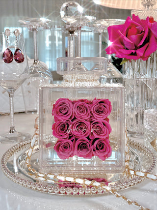 Everlasting Roses in Parfum Box - Plum.