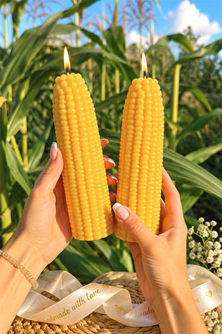 Golden Harvest Corn Candle Set of 2
