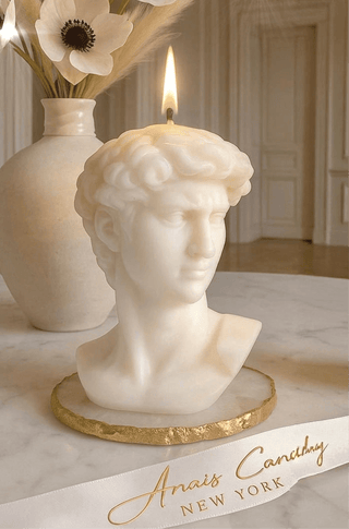 The Anaïs Man Candle in Sculpture White, handcrafted by Anaïs Candle.