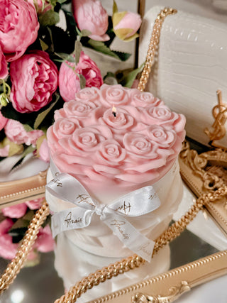 Lavish Rose Bouquet Candle in Pink - XXL 4.
