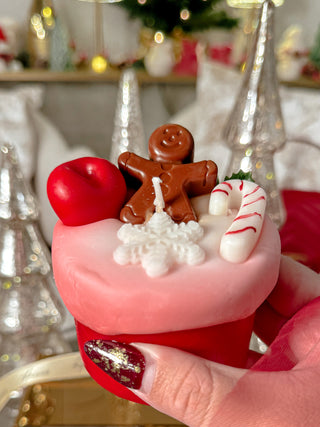 Holiday Gingerbread Man Cake Candle