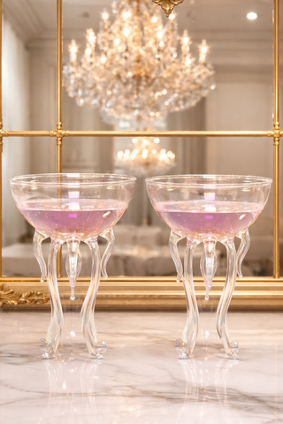 Rainbow Octopus Glass Cup Set of 2- Handcrafted