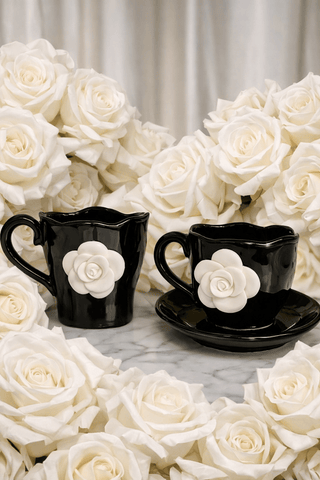 Camellia Romance Ceramic Tea/Coffee Cup Set of 2
