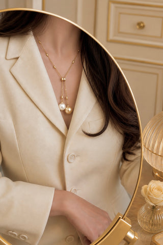 Élysée Genuine Gold South Sea Pearl Gold-Plated Sterling Silver Y-Necklace