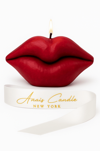 Red Lips Candle is made with cosmetic grade beeswax and all-natural soy wax.