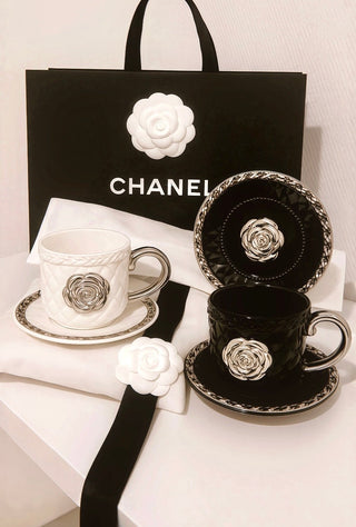 Camellia Haute Quilted Ceramic Tea/Coffee Cup Set of 2