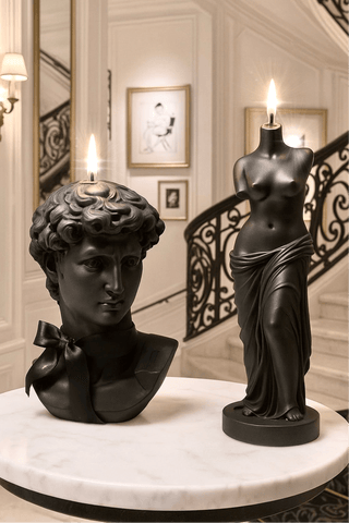 Anaïs Man & Venus Set in Ultra Black, handcrafted by Anaïs Candle.