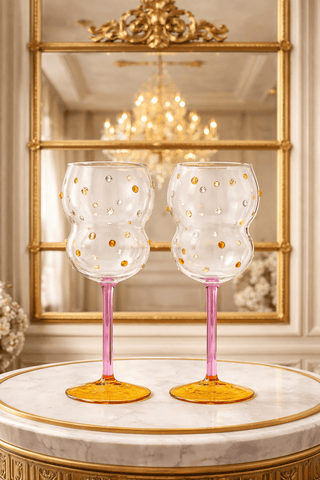 Luxurious Gemstones Glass Cup Set of 2 makes for the perfect drinkware present