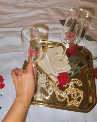 ‘I Love You’ Rose Champagne Flute Set of 2