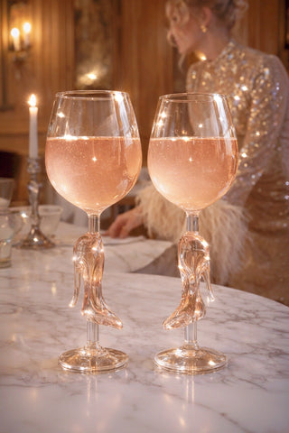 Cindarella’s Glass Slippers Wine Glasses, Set of 2