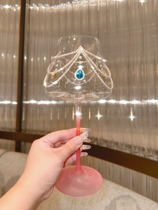 Aurora Diamonds Wine Glass Cup Set of 2