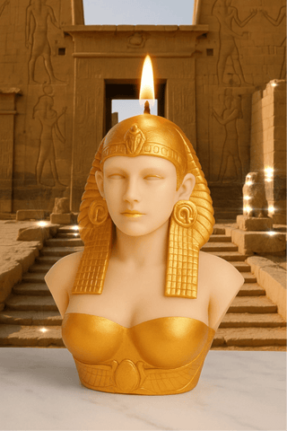 Vela Cleopatra dorada - Pintada a mano