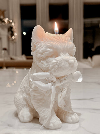 West Highland White Terrier Puppy Candle