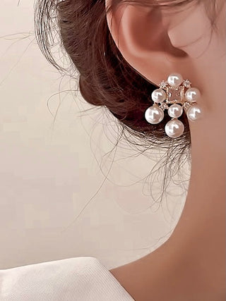 Maeve Pearl With Rhinestones Earrings