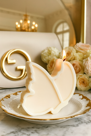 Luxury dreamy candle with butterfly details, perfect for home décor, gifts, and relaxation.