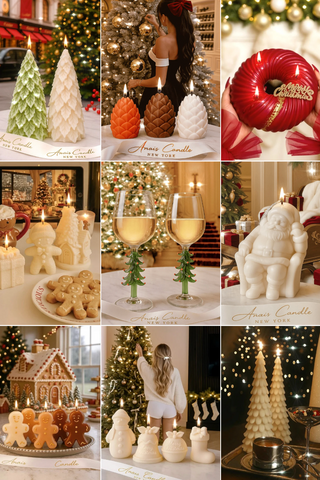 Anais Candle's 2025 Christmas Collage of candles and home decor.