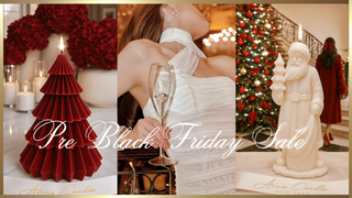 Collage of Christmas-themed products with 'Pre Black Friday Sale' text.