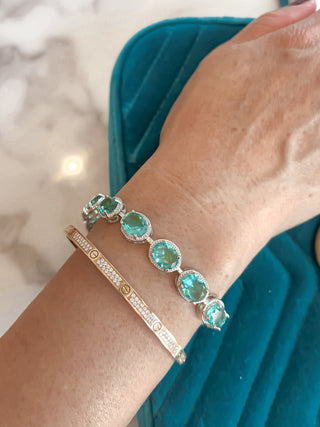Rosalie Emerald Rhinestones Bracelet.