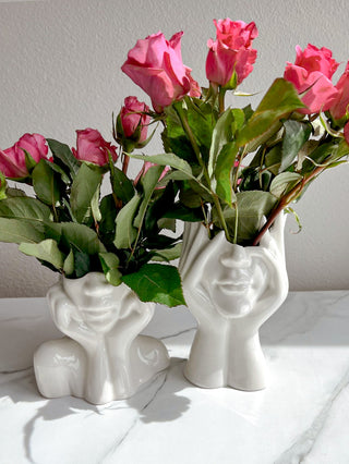 “Her” & Angelica Ceramic Vase Set of 2.