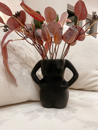 Mia Body Ceramic Vase in Black