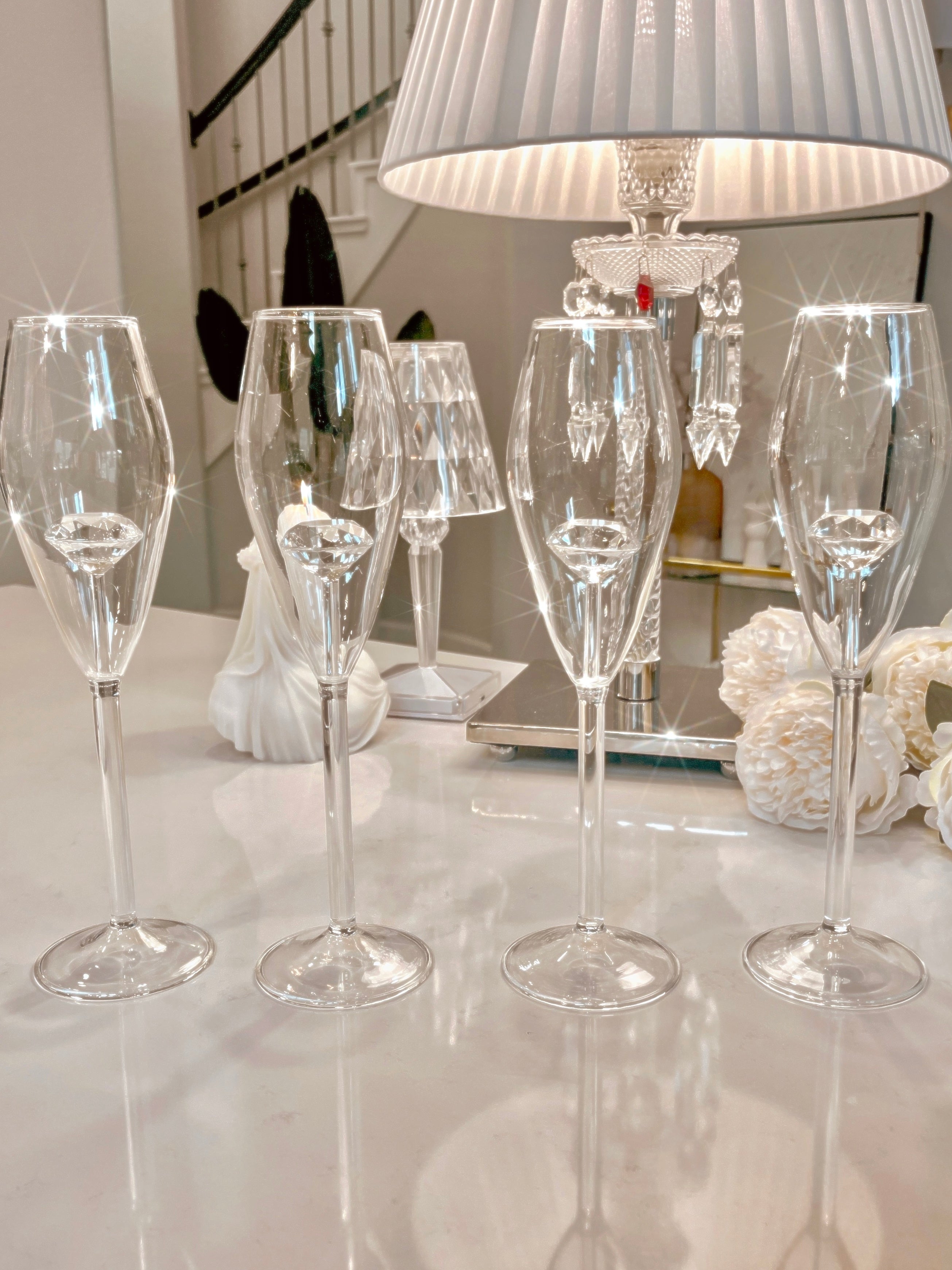 Champagne glasses on sale with diamonds