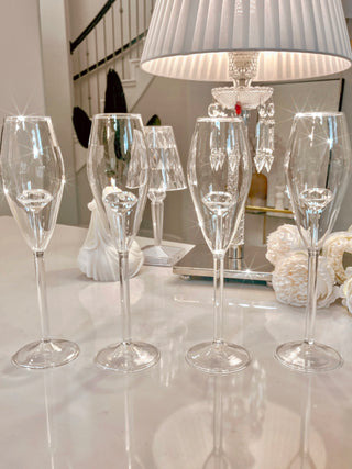 ‘100-Carat’ Diamond Champagne Flute Set of 2