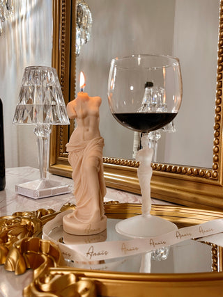 Luxury Gold Rim Burgundy Wine Glass - Contemporary Gift