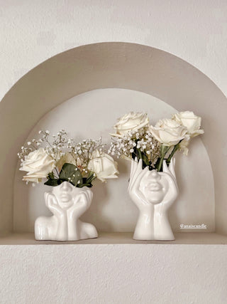 “Her” & Angelica Ceramic Vase Set of 2