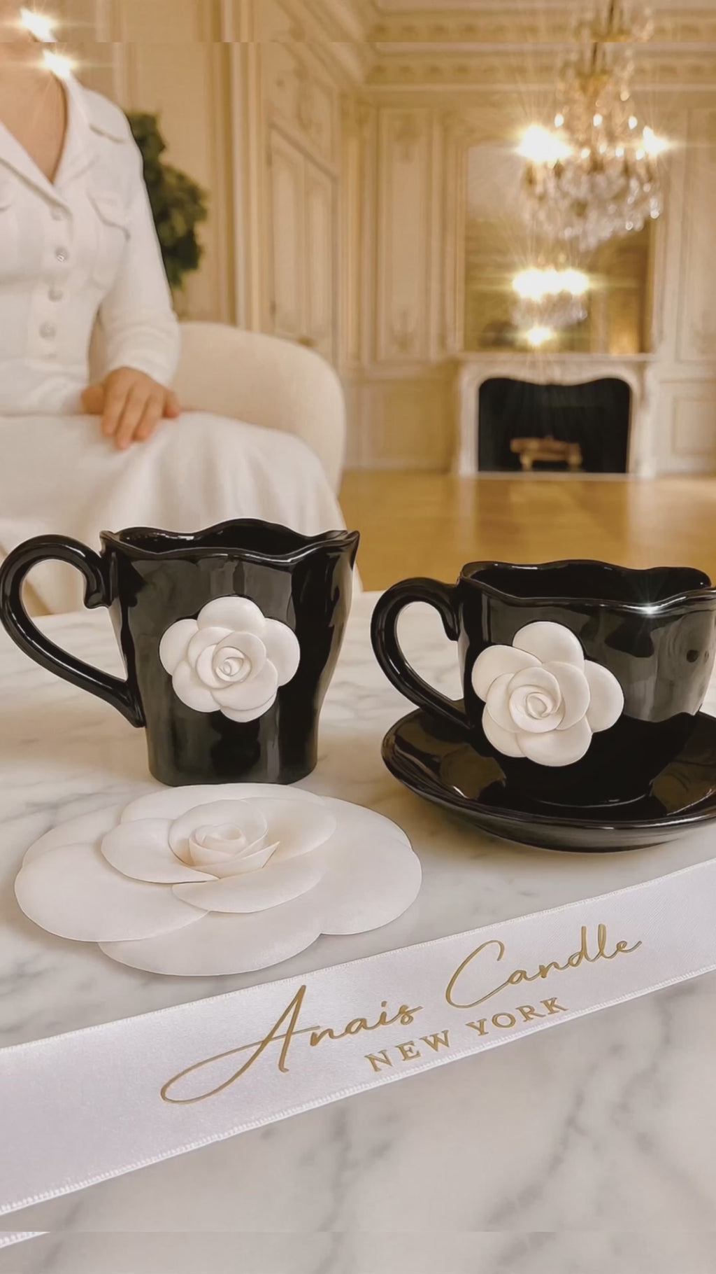 Camellia Romance Ceramic Tea/Coffee Cup Set of 2 promotional video with music.