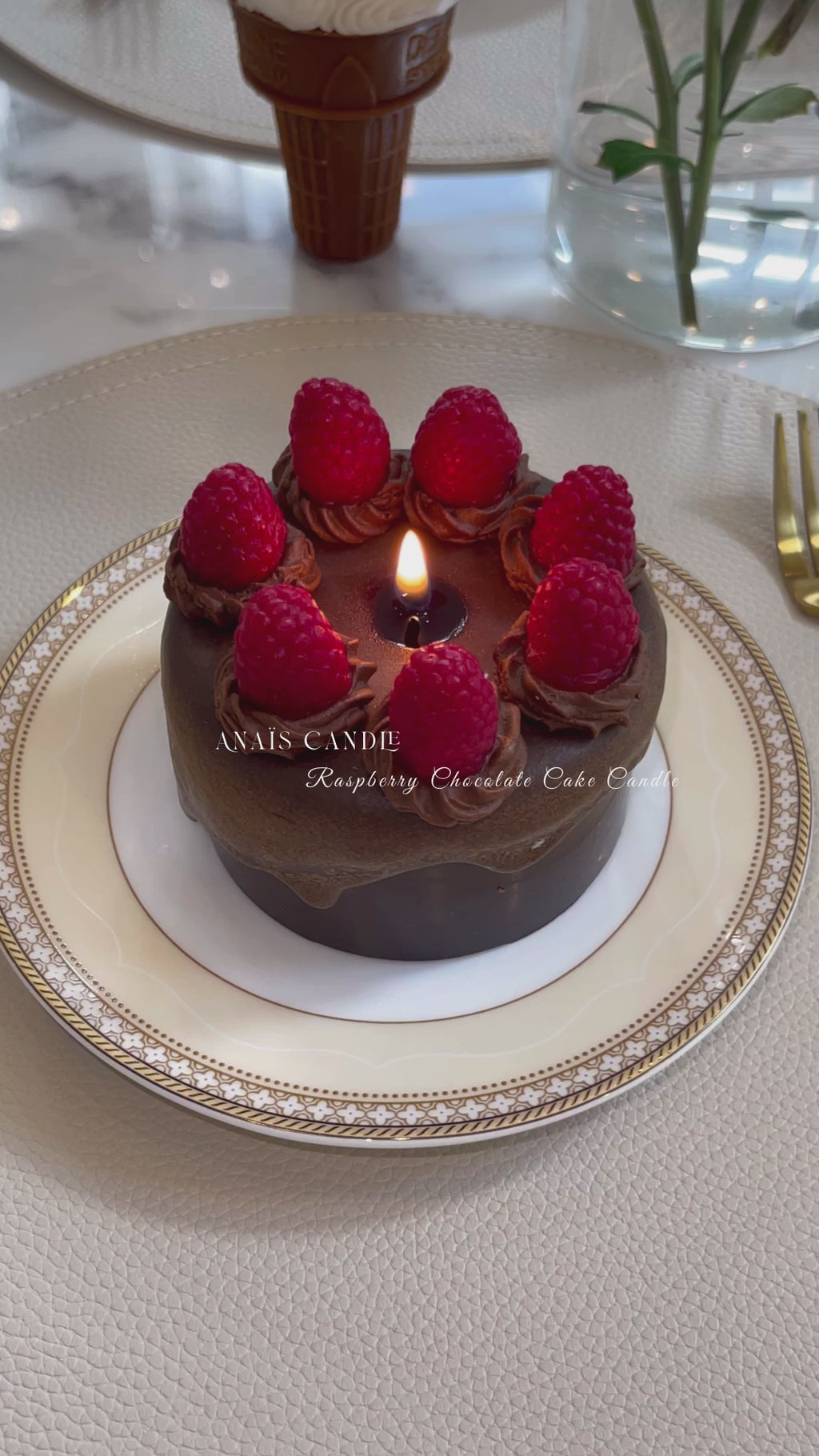 Raspberry Chocolate Cake Candle