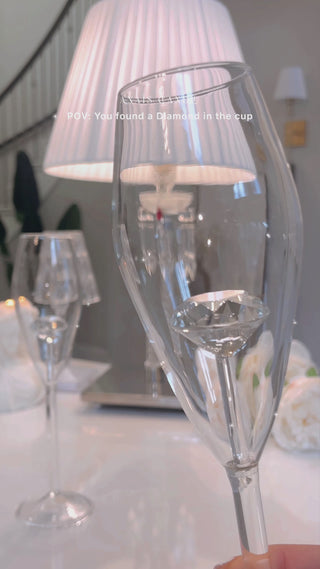 ‘100-Carat’ Diamond Champagne Flute Set video with caption of: POV: You found a diamond in the cup.